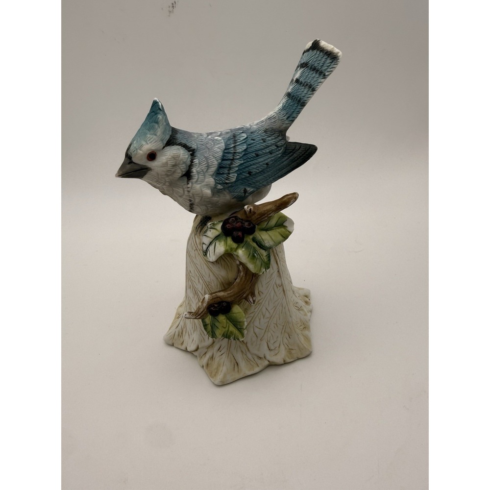 Vintage Blue Jay Bird Ceramic Bell 5.5"
